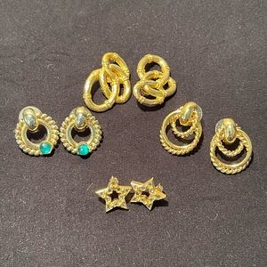 Vintage Earrings Four Pair Pierced Earrings Avon (3)